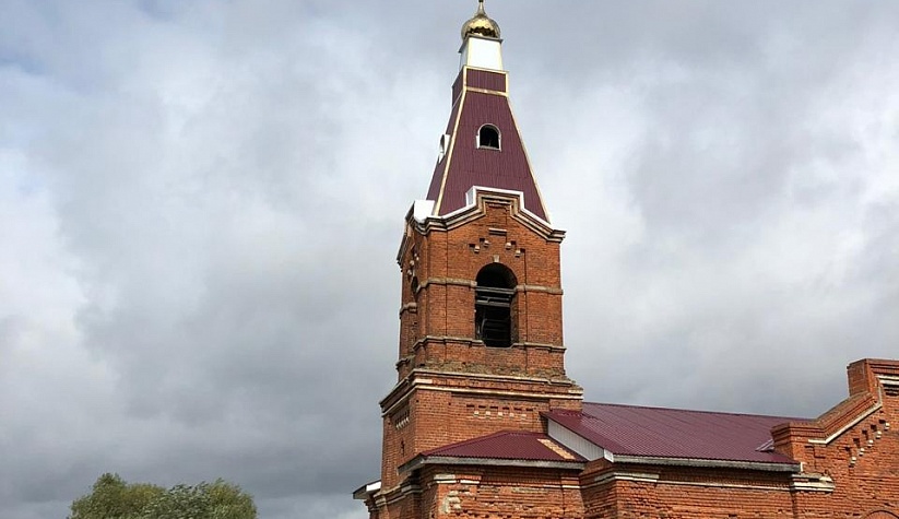 Изготовление и монтаж купола с крестом на Воскресенскую церковь в Куребино, Московской области