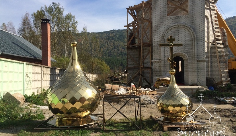 Изготовление и монтаж куполов на храм в честь Сергия Радонежского на Изербели, Хакасия