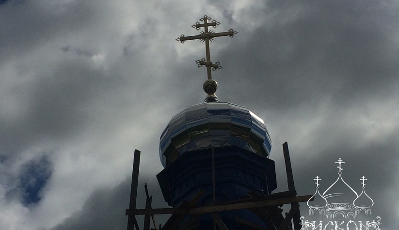 Установка куполов на церковь Николая Чудотворца с. Степаньково, Владимирская область