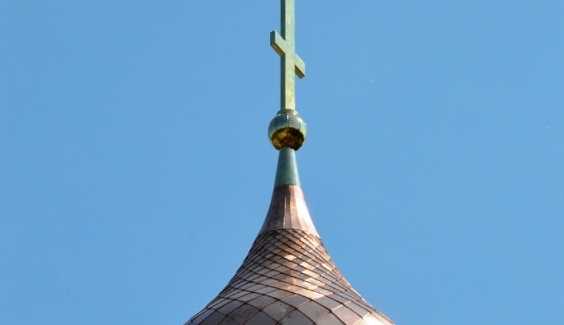 Установка купола и креста в Семлево