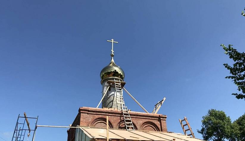 Купол на храм Белокопытовского Казанского Боголюбивого женского монастыря в Ново-Дяглево