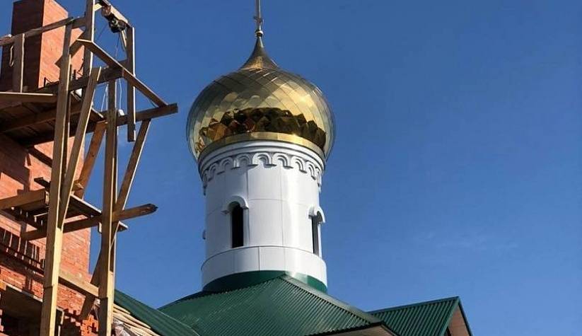 Изготовление и монтаж барабана с куполом на храм Александра Невского в Ледово, Московской области