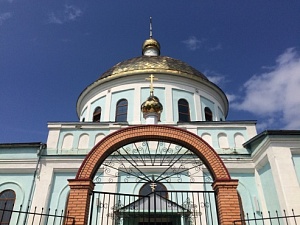 Установка куполов на ворота кафедрального собора в честь святого благоверного князя Александра Невского, г. Киров